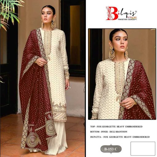 Bilqis B 153 A D Georgette Salwar Suit Catalog 4 Pcs 5 510x510 - Bilqis B 153 A-D Georgette Salwar Suit Catalog 4 Pcs