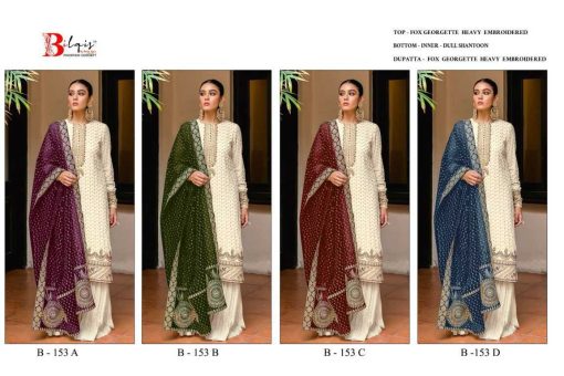 Bilqis B 153 A D Georgette Salwar Suit Catalog 4 Pcs 9 510x340 - Bilqis B 153 A-D Georgette Salwar Suit Catalog 4 Pcs