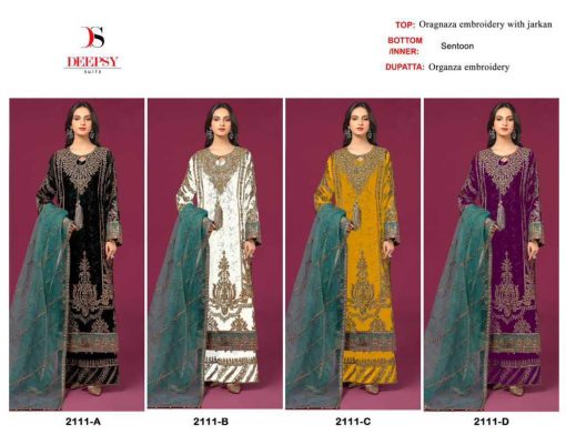 Deepsy DN 2111 A D Organza Salwar Suit Catalog 4 Pcs 9 510x392 - Deepsy DN 2111 A-D Organza Salwar Suit Catalog 4 Pcs