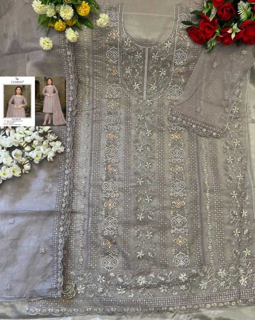 Florent DN 1023 A D Organza Salwar Suit Catalog 4 Pcs 5 510x639 - Florent DN 1023 A-D Organza Salwar Suit Catalog 4 Pcs