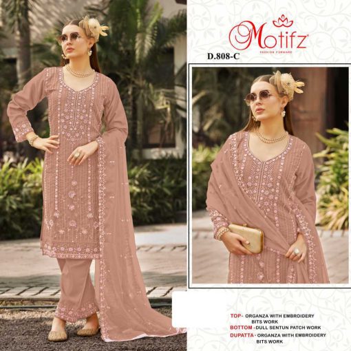 Motifz DN 808 A D Organza Salwar Suit Catalog 4 Pcs 1 510x510 - Motifz DN 808 A-D Organza Salwar Suit Catalog 4 Pcs