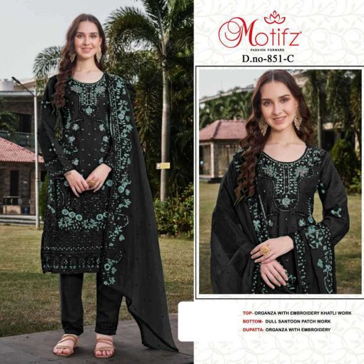 Motifz DN 851 A D Organza Salwar Suit Catalog 4 Pcs 3 510x510 - Motifz DN 851 A-D Organza Salwar Suit Catalog 4 Pcs