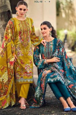 Riaz Arts Musafir Vol 19 by Mumtaz Arts Lawn Salwar Suit Catalog 8 Pcs