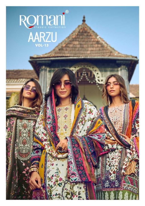 Romani Aarzu Vol 13 Cotton Salwar Suit Catalog 8 Pcs 1 510x725 - Romani Aarzu Vol 13 Cotton Salwar Suit Catalog 8 Pcs