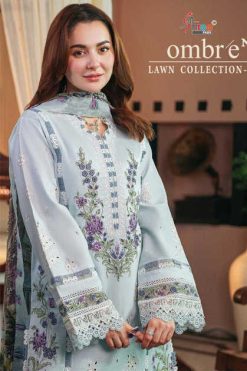 Shree Fabs Ombre Lawn Collection Vol 25 NX Chiffon Cotton Salwar Suit Catalog 5 Pcs