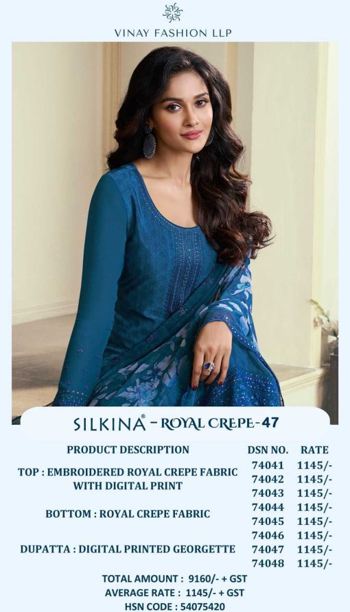 Vinay Silkina Royal Crepe Vol 47 Crepe Salwar Suit Catalog 8 Pcs 19 510x893 - Vinay Silkina Royal Crepe Vol 47 Crepe Salwar Suit Catalog 8 Pcs