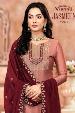 Vishnu Jasmeen Vol 2 Silk Salwar Suit Catalog 12 Pcs