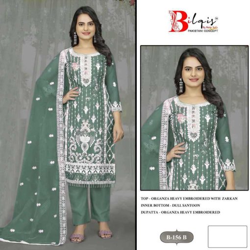 Bilqis B 156 A D Organza Salwar Suit Catalog 4 Pcs 3 510x510 - Bilqis B 156 A-D Organza Salwar Suit Catalog 4 Pcs