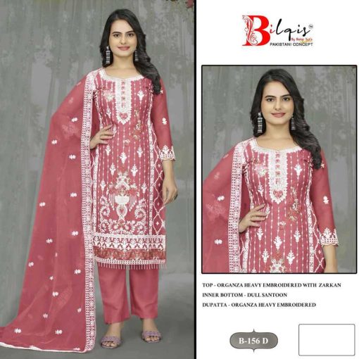 Bilqis B 156 A D Organza Salwar Suit Catalog 4 Pcs 7 510x510 - Bilqis B 156 A-D Organza Salwar Suit Catalog 4 Pcs