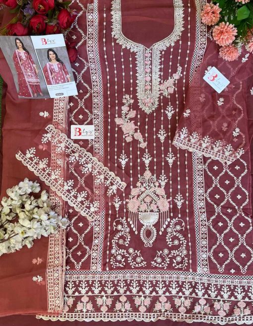 Bilqis B 156 A D Organza Salwar Suit Catalog 4 Pcs 8 510x656 - Bilqis B 156 A-D Organza Salwar Suit Catalog 4 Pcs