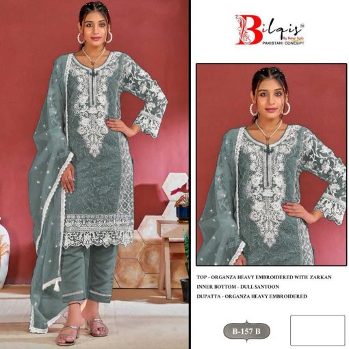 Bilqis B 157 A D Organza Salwar Suit Catalog 4 Pcs 3 510x510 - Bilqis B 157 A-D Organza Salwar Suit Catalog 4 Pcs