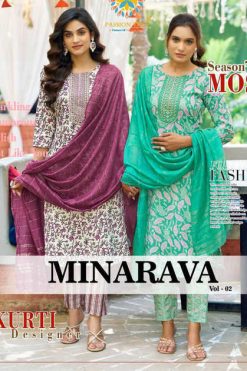 Passion Tree Minarva Vol 2 Kurti with Dupatta Bottom Fancy Catalog 9 Pcs