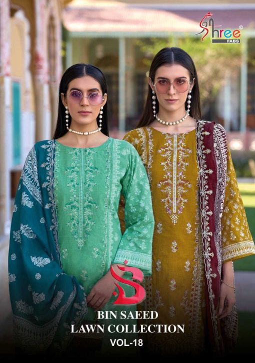 Shree Fabs Bin Saeed Lawn Collection Vol 18 Cotton Salwar Suit Catalog 6 Pcs 1 510x725 - Shree Fabs Bin Saeed Lawn Collection Vol 18 Cotton Salwar Suit Catalog 6 Pcs