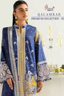 Shree Fabs Qalamkar Premium Collection Vol 25 Chiffon Cotton Salwar Suit Catalog 7 Pcs