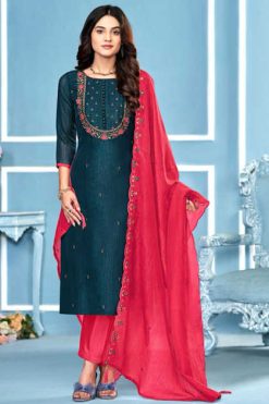 Vishnu Saira Silk Salwar Suit Catalog 12 Pcs