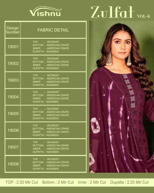 Vishnu Zulfat Vol 6 Georgette Salwar Suit Catalog 8 Pcs 9 510x638 - Vishnu Zulfat Vol 6 Georgette Salwar Suit Catalog 8 Pcs