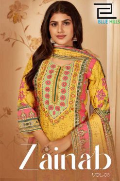 Blue Hills Zainab Vol 3 Kurti with Dupatta Bottom Muslin Catalog 4 Pcs 247x371 - Surat Fabrics